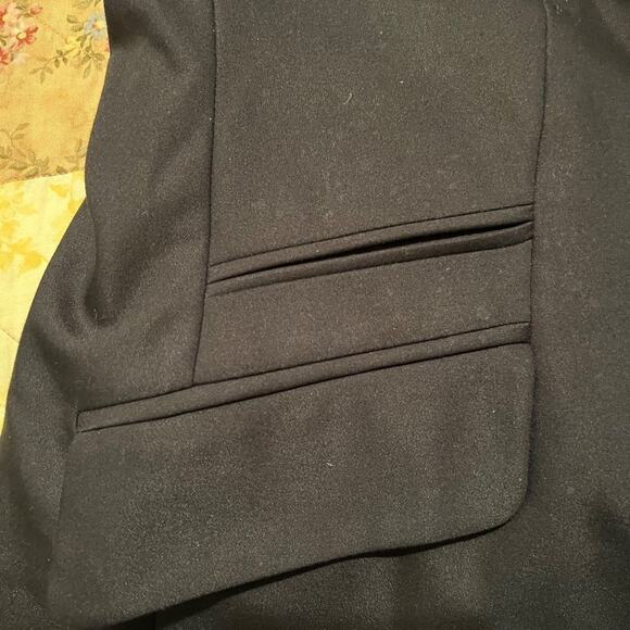 Chico's black lapel blazer lined with white polka dots office career Sz 1 US Med - Picture 8 of 11